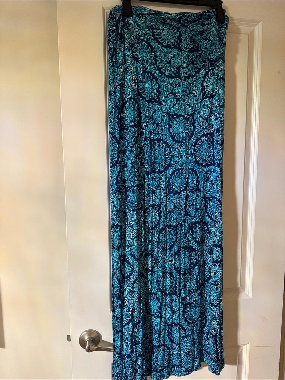 Everlast Teal and Navy Paisley Maxi Skirt